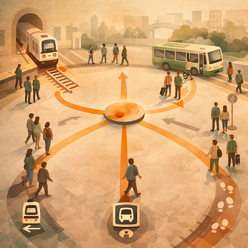 Rail disruption guidance showing alternate routes, bus bridging, and clear transfer instructions for passengers