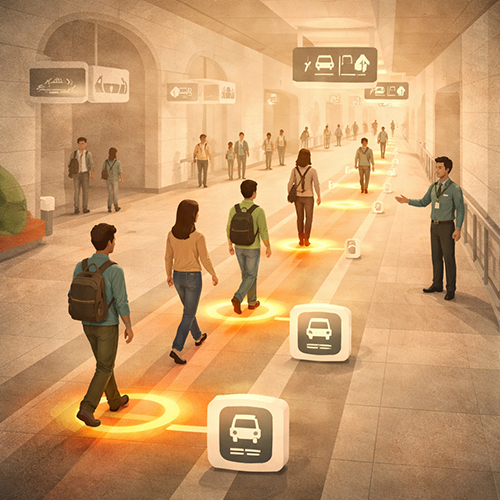 Rail disruption communication system aligning apps, signage, announcements, and staff for consistent passenger guidance