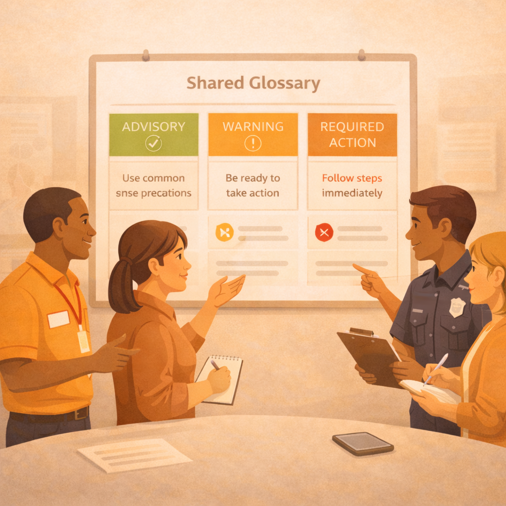 Public agencies aligning terminology and risk language for consistent communication