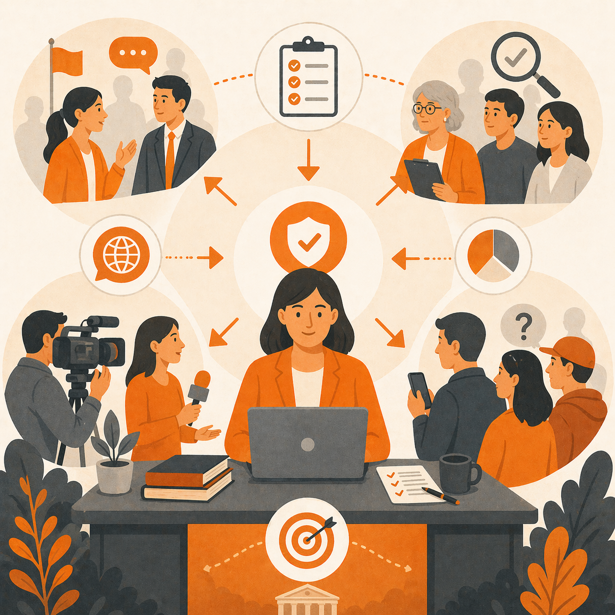 Election officials communicating with media, campaigns, and observers using consistent messaging during high scrutiny periods