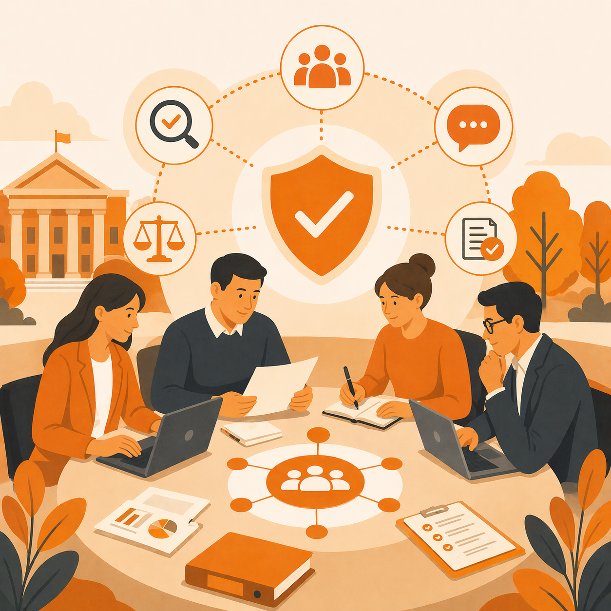 Election staff coordinating internally before responding to media, campaigns, and observers during high scrutiny