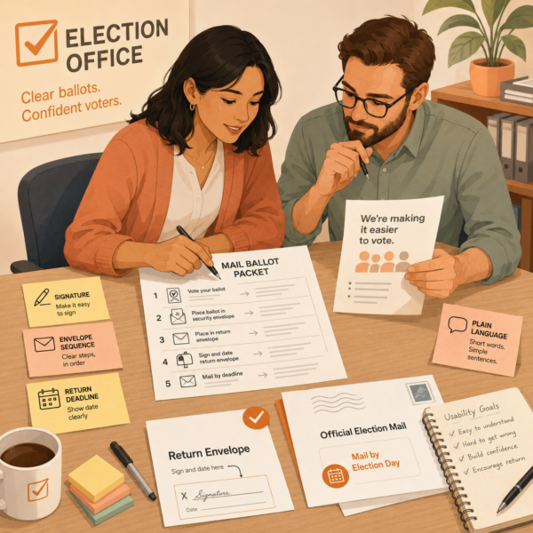 Voter reviews online mail ballot help information with step-by-step support and contact options from the election office.