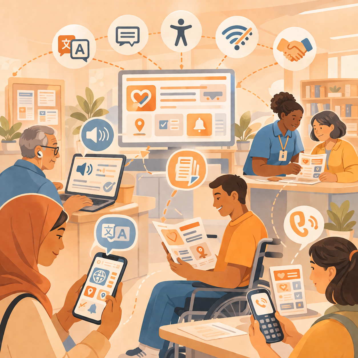 Inclusive public health communication across mobile, print, accessibility, and partner support channels