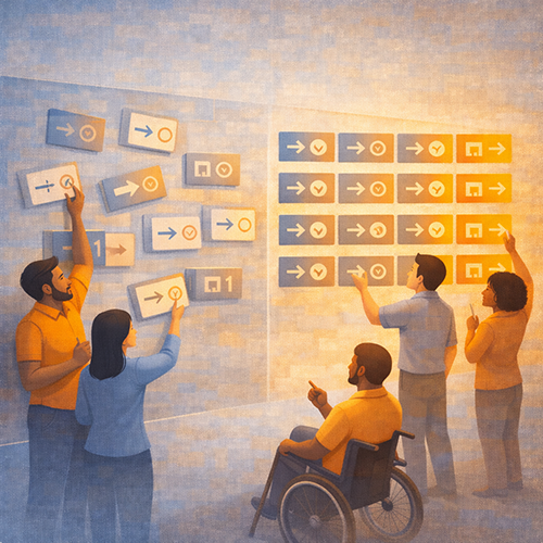 Transit multilingual communication system with aligned translations, templates, and staff coordination ensuring consistent guidance