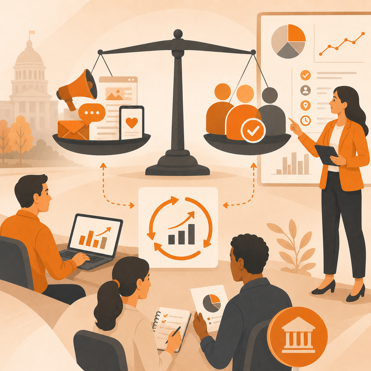 Election communication measurement system connecting voter understanding, operational outcomes, and public trust improvements