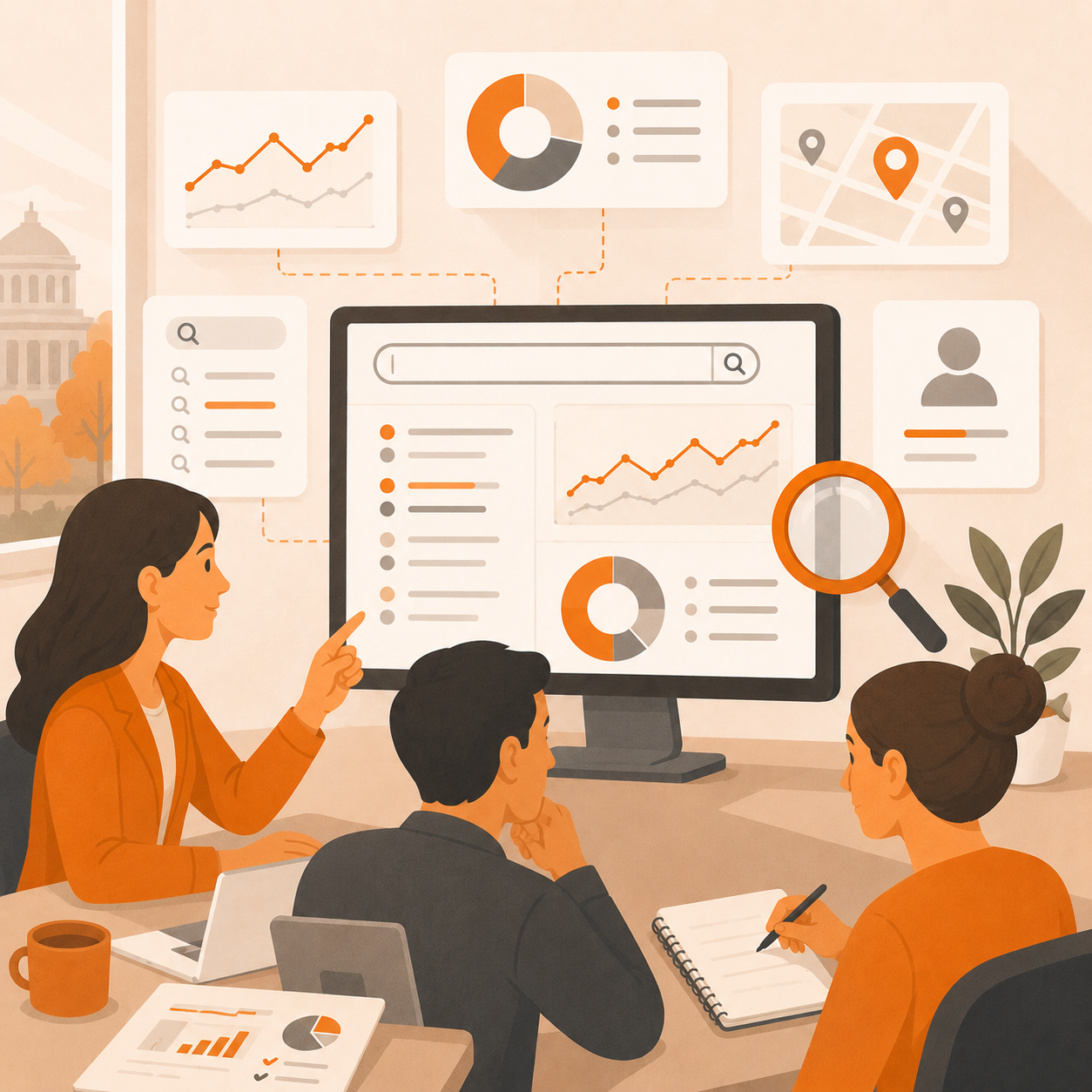 Election website analytics showing voter search behavior, navigation patterns, and usability insights for source-of-truth pages
