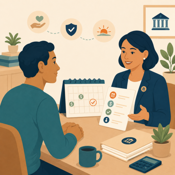 Taxpayer reviewing available payment plan options with a revenue agency support representative