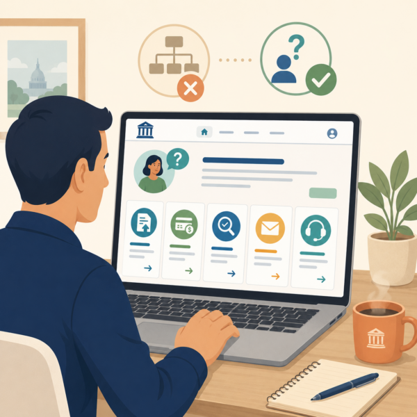 Taxpayer using a task-based revenue agency website organized around common taxpayer questions