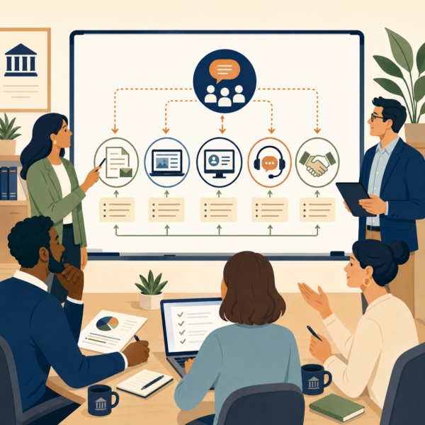 Agency team aligning one taxpayer message across multiple communication channels