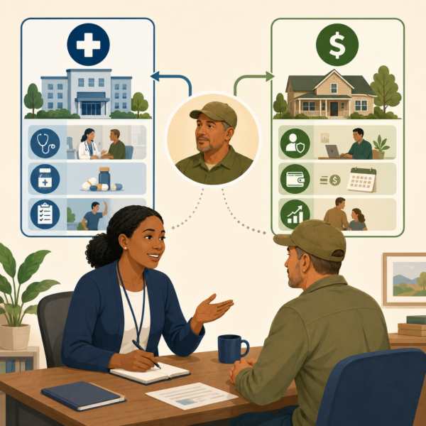 Veterans services agency using plain-language materials to compare VA healthcare enrollment and VA disability compensation programs