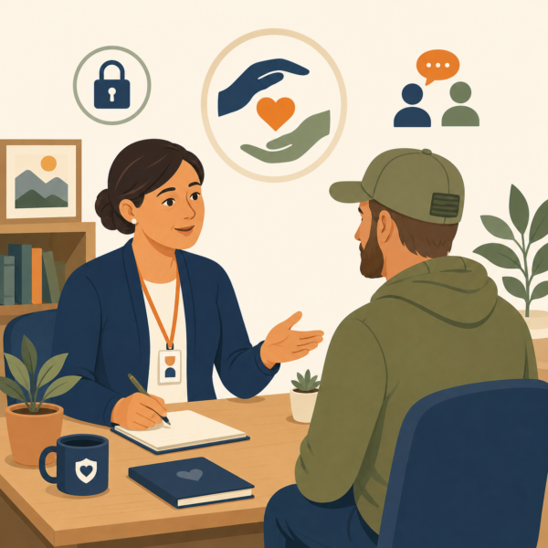 Veterans services agency using clear, non-stigmatizing communication to connect veterans with mental health support while addressing common concerns about security clearances and firearm ownership