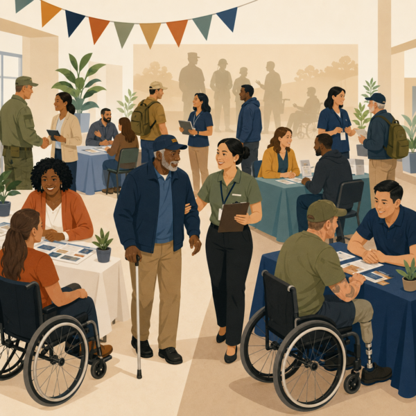 Veterans services agency providing accessible benefit information for veterans with disabilities through inclusive communication materials