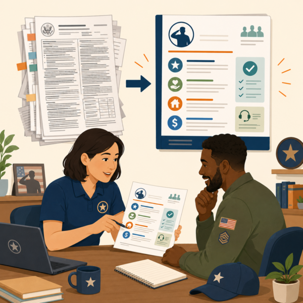 Veterans services agency creating a plain-language guide to explain federal veterans benefits