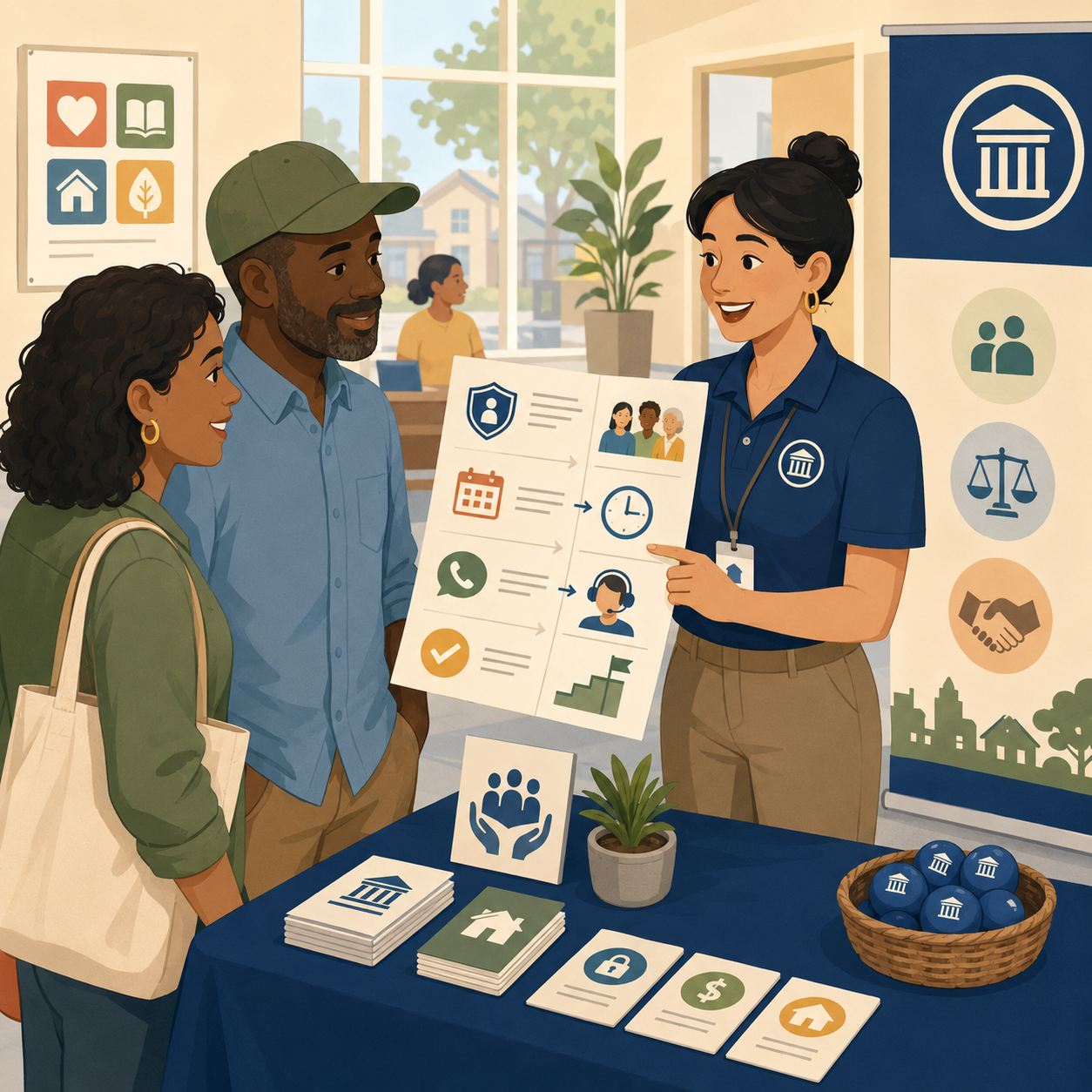 Consumer reviewing a plain-language guide explaining financial rights, protections, and available resources