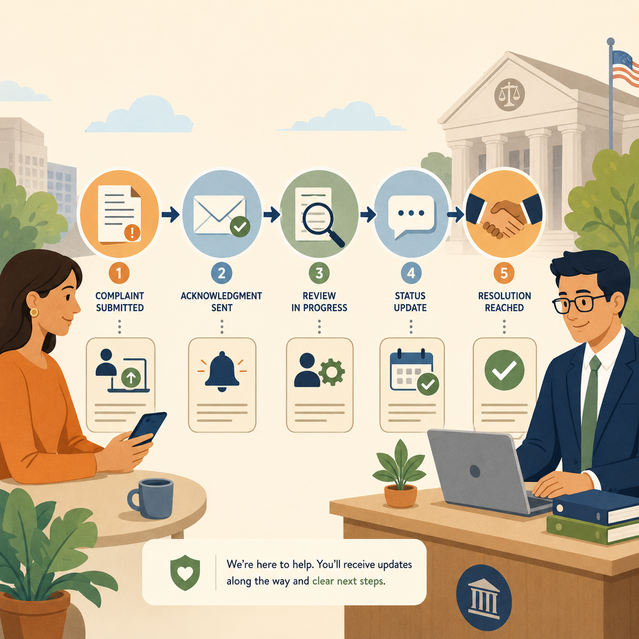 Consumer reviewing clear information about what a government consumer protection agency can and cannot do