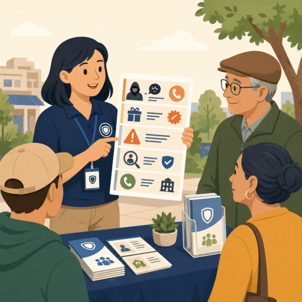 Insurance department staff explaining denied claims and appeal rights to a consumer