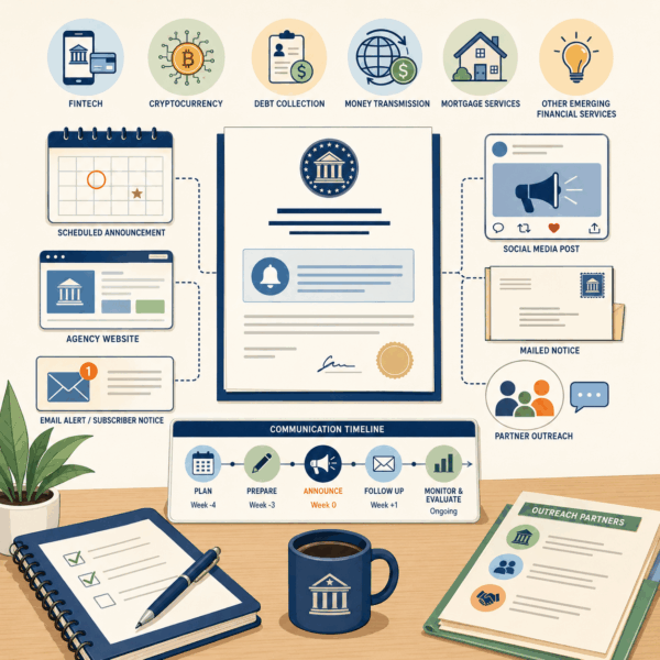 Regulated professionals reviewing practical compliance guidance from a financial regulatory agency