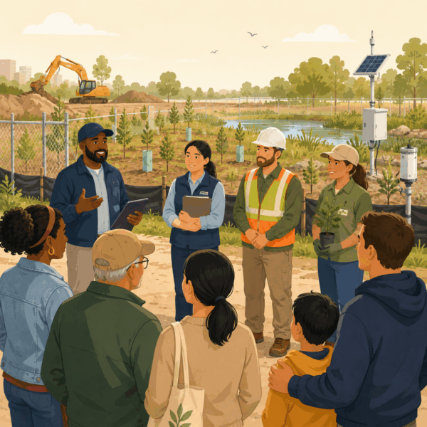 Local planning officials communicating environmental review information to stakeholders