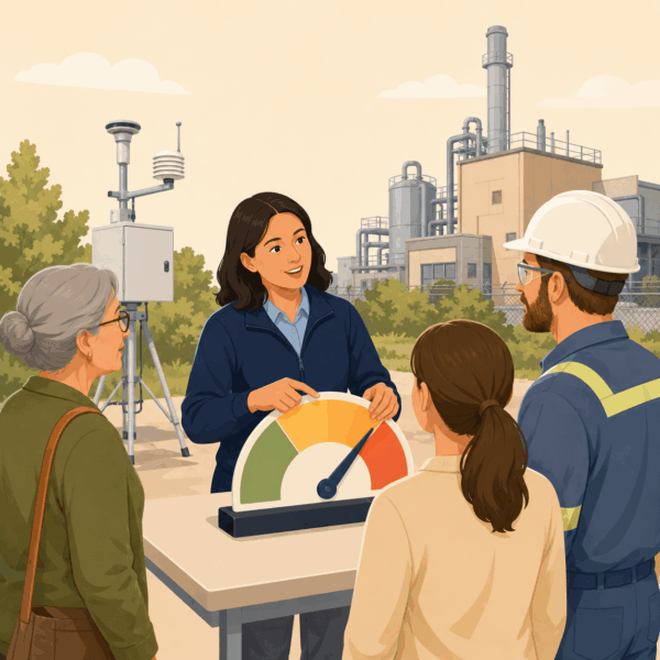 Environmental agency staff communicating a permit denial decision