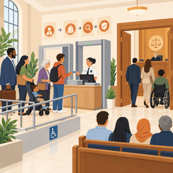 Court user accessing clear information about court services through a user-friendly website