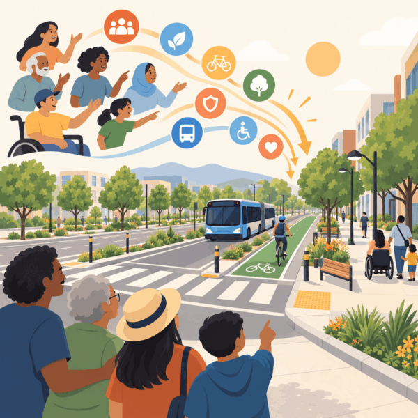 Residents and planners explore alternative transportation, housing, development, and environmental choices on a regional model.