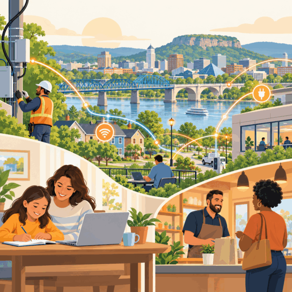 Chattanooga residents and businesses benefit from reliable municipal broadband, remote learning, digital work, and smart-grid infrastructure.