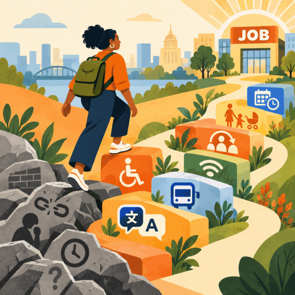 onnected workforce partner network linking career centers with education, human services, transportation, government, and community programs.