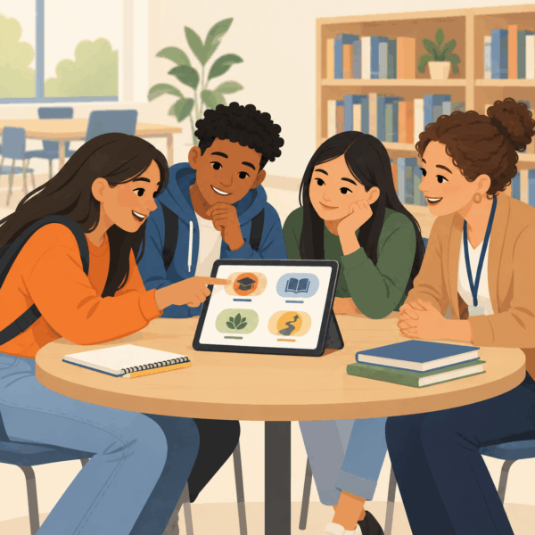 School district staff reviewing a unified messaging platform for communicating with families across schools